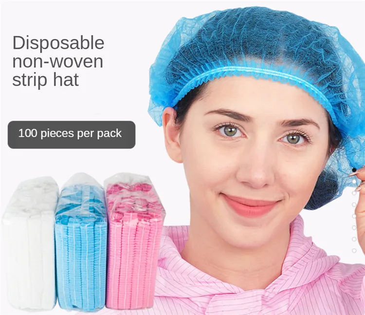 Disposable Nonwoven Hats Dustproof Hair Net Hats Antidust Bouffant