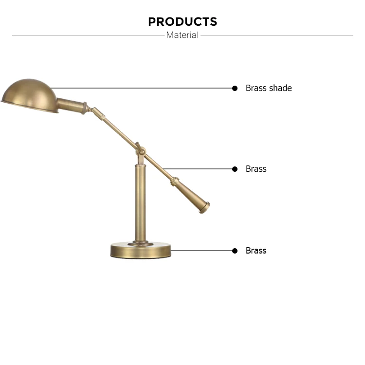 brass swing arm desk lamp