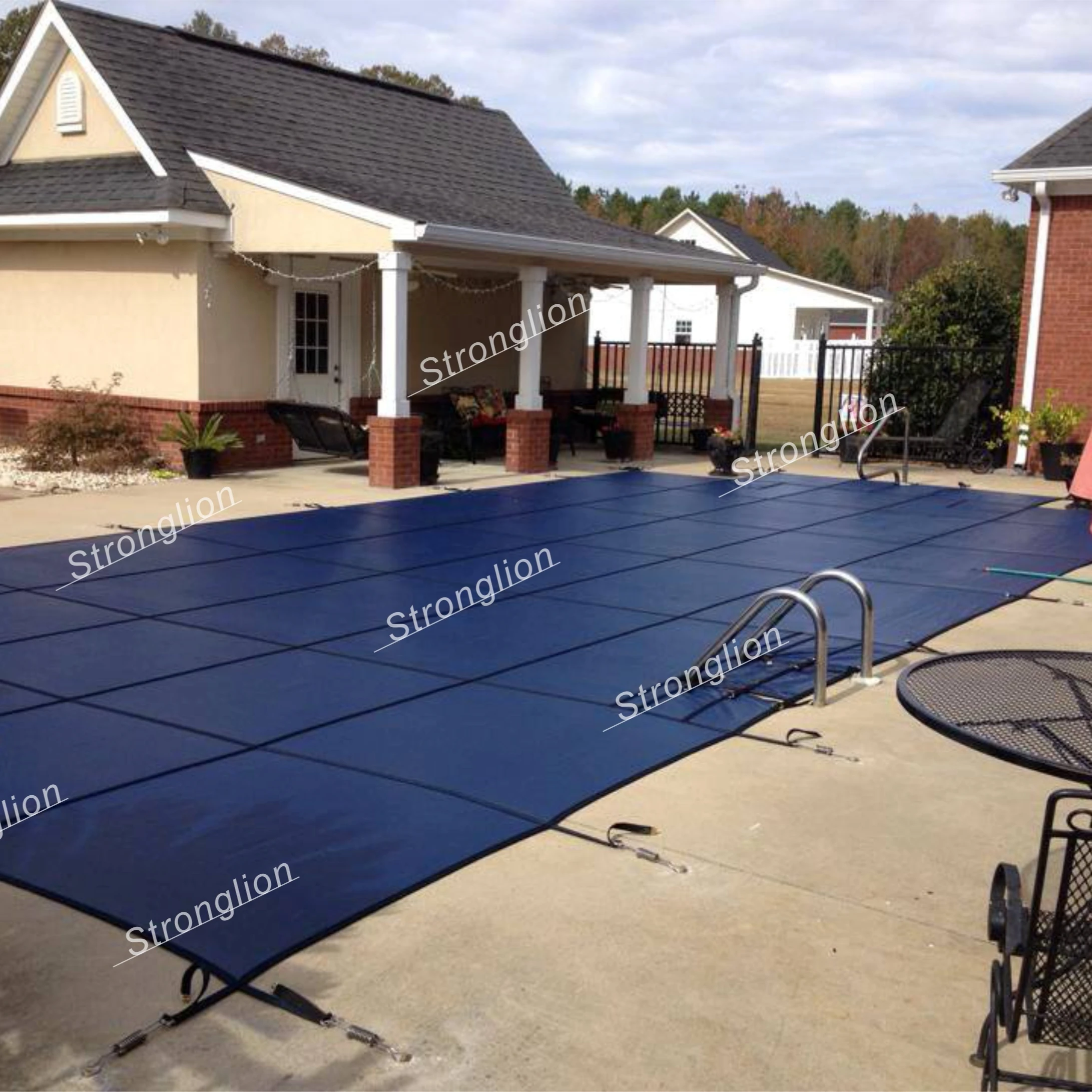 

18X36FT Blue Mesh Rectangle Inground Safety Pool Cover, Blue+ black