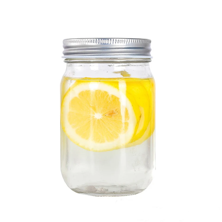 

Glass Sealed Canned Jars 32oz Wide Mouth Mason Jar with Silver Metal Lids and Silicone Seals Rings for Food, High transparency