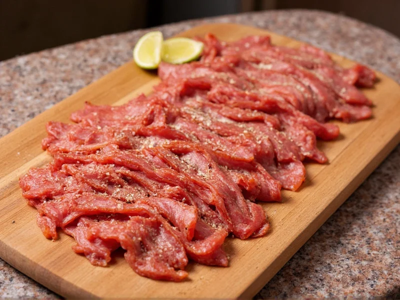 Homemade gyro meat sliced thin with spices