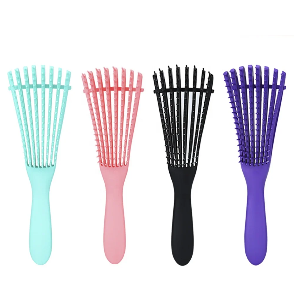 

Eight-claw ribs comb Detangling hair Massage comb Straight rib Plastic comb Combs/Detangling Brush/detangler brush, Customized color