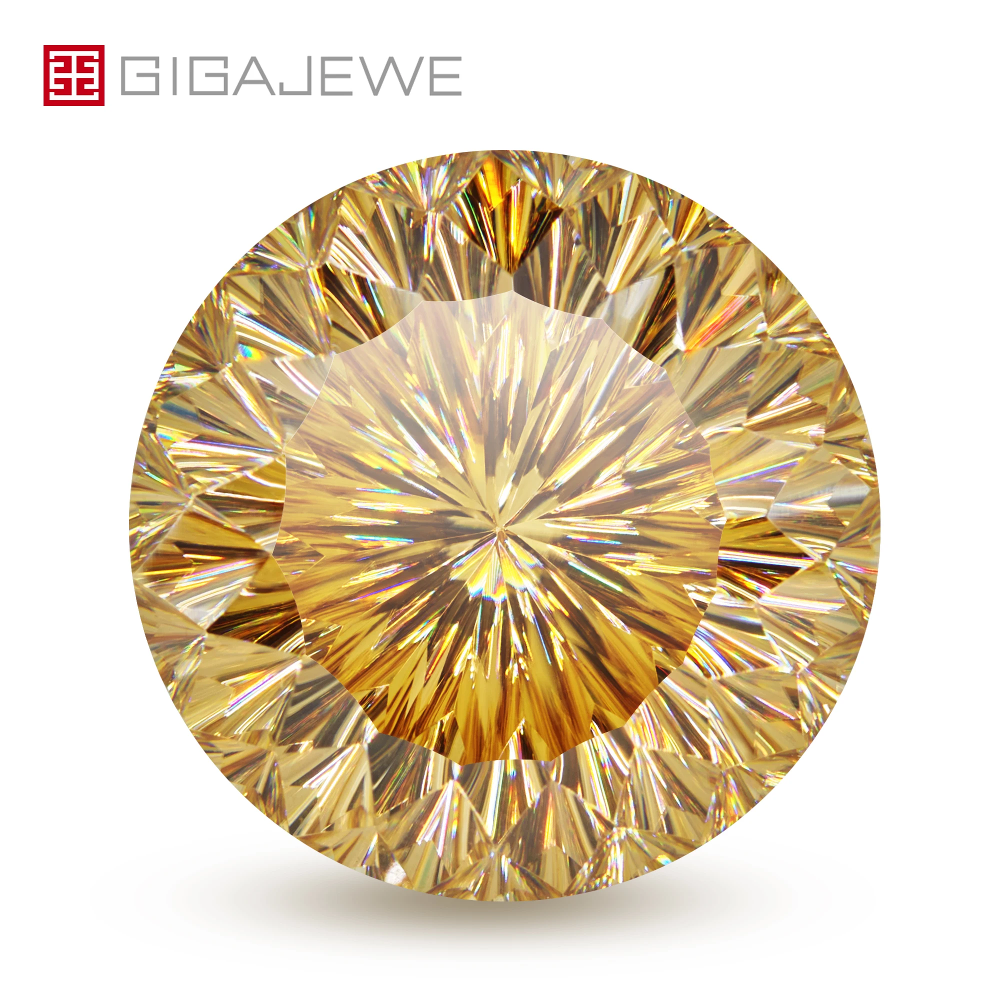 

GIGAJEWE Gold color Angel Cut Moissanite Stone Loose Gemstone Synthetic Diamond with Excellent cut for jewelry making