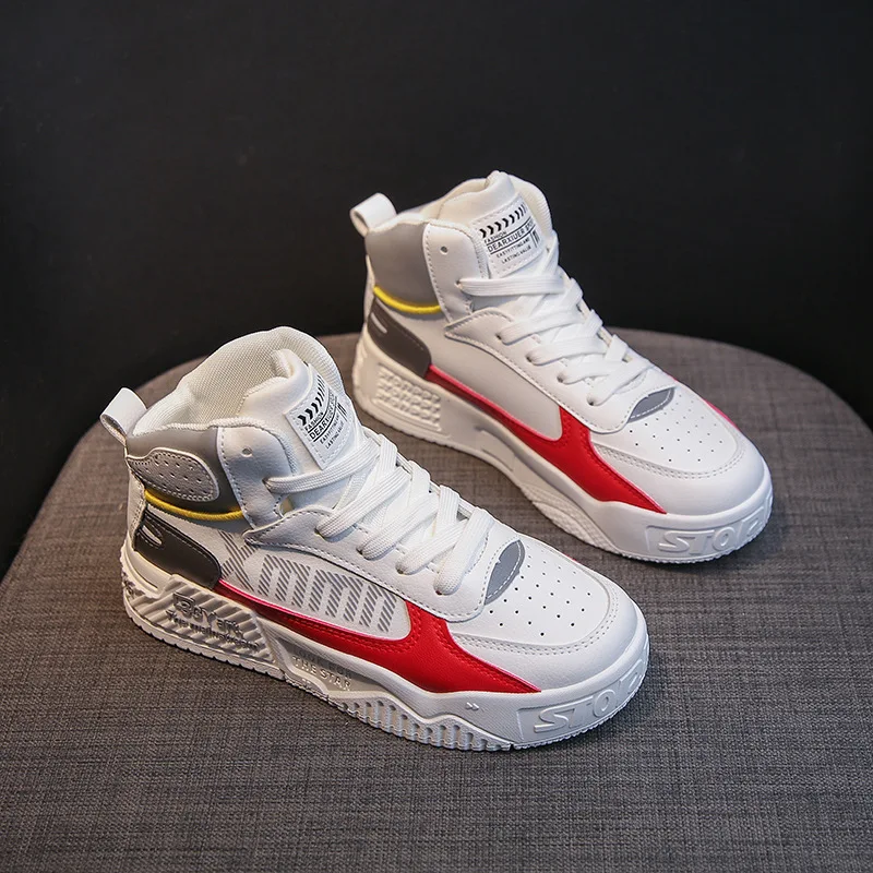 

Dropshipping 2022 autumn high top white shoes women casual sport shoes designer sneaker, Red,blue