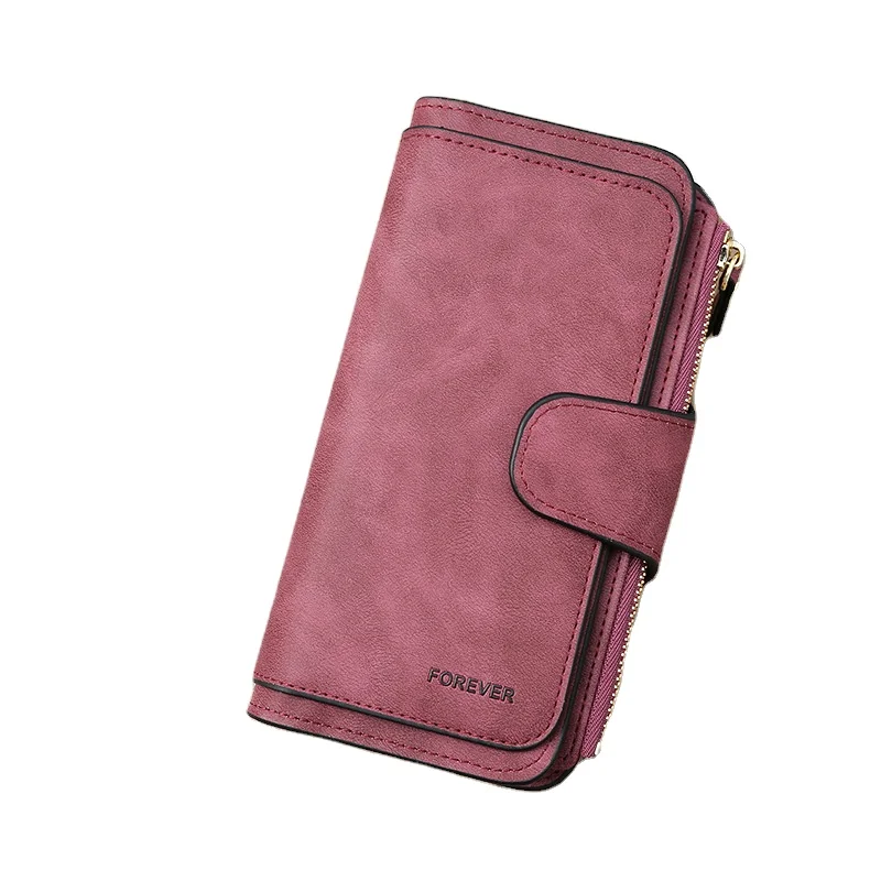 

PU Leather Long Wallet for Women, Nubuck leather Coin Purse Wallet for Large capacity clutch Credit Cards, Various colors available