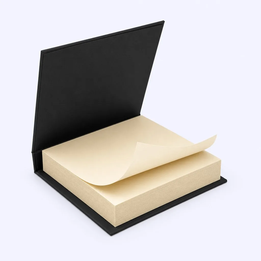 Minimalist Black Hardcover Sticky Note Pad