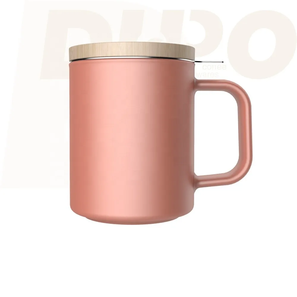 

High Quality Double Wall Matte Porcelain Round Coffee Mug Manufacturers Custom Logo Pink Ceramic Coffee Mug With Ceramic Lid, Customized color