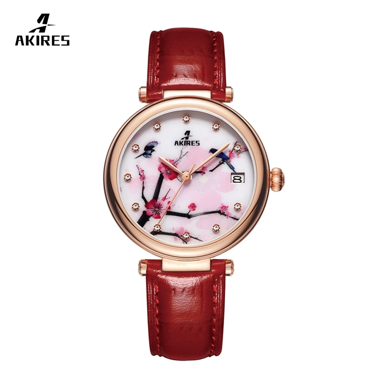 

New arrival stylish enamel watch slim automatic watches customize dial watch