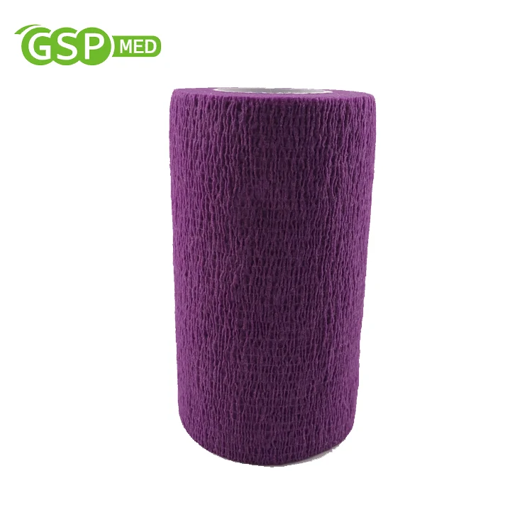 
7.5cm*4.5m Easy Tear tubular colorful breathable dog cohesive wrap bandage 