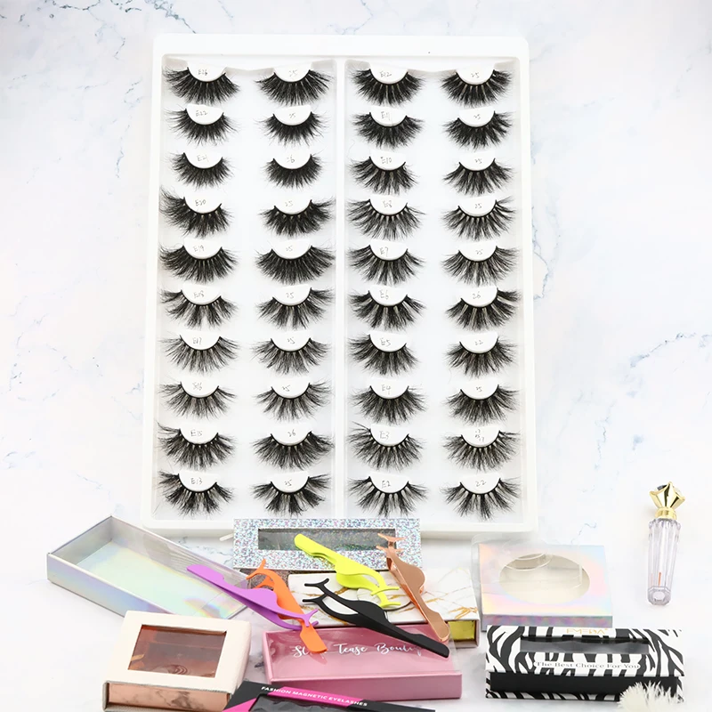 

2021 New Styles 25mm 5D Mink Strip Eyelash Vendor with Custom Packaging ZX