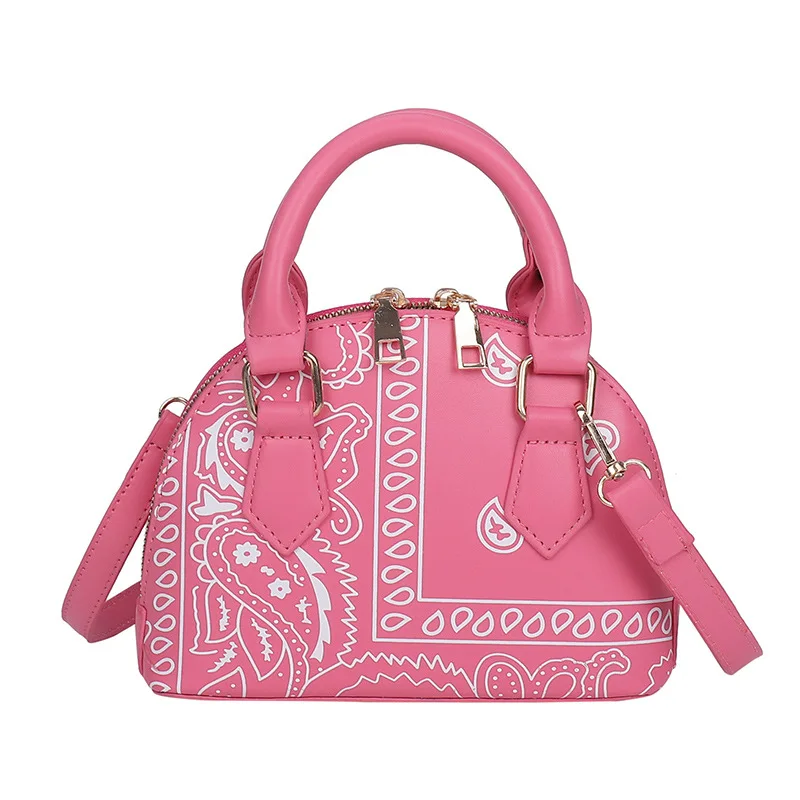 

Cross-border trendy bag women's bag 2021 new fashion cashew flower handbag textured shoulder crossbody shell bag