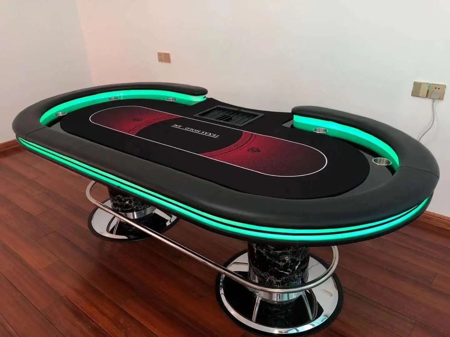 Table De Poker,Or Et Led,Table De Poker,Luxe,Avec Sport Usb,En Acier