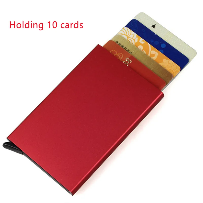 

Large Capacity 10 cards Automatic pop-up aluminum alloy Business card case card holder Fast shippping, Multicolor