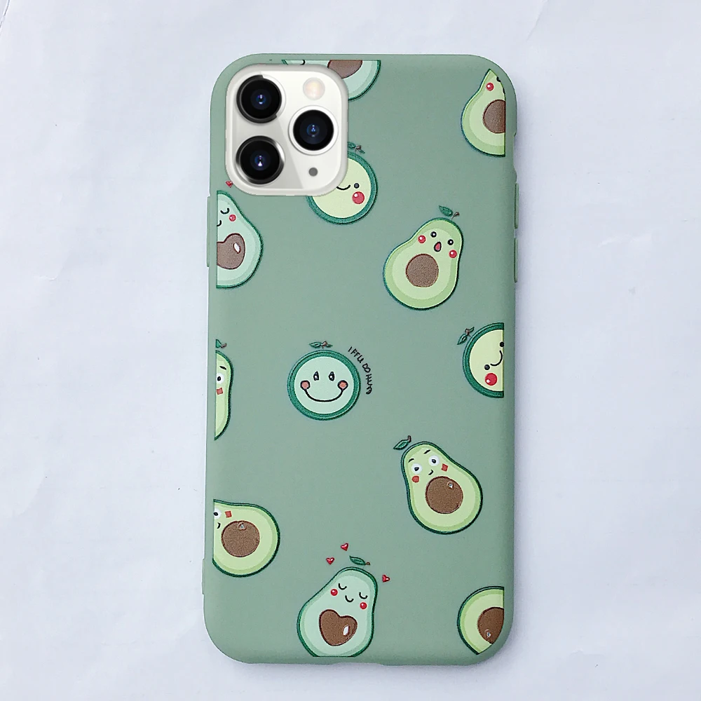 

2021 Hot Sell TPU Green Avocado Mobile Phone Case for iPhone XS XS Max 7 7Plus
