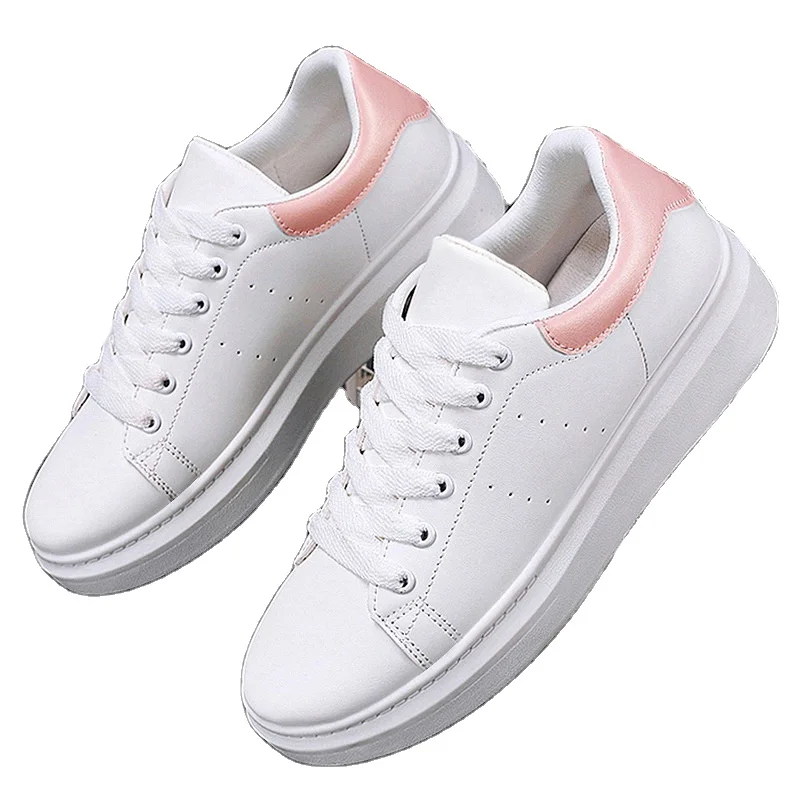 

Wholesale 2020 new fashion ladies board shoes summer hot sale casual breathable sports white shoes white sneakers women, Black