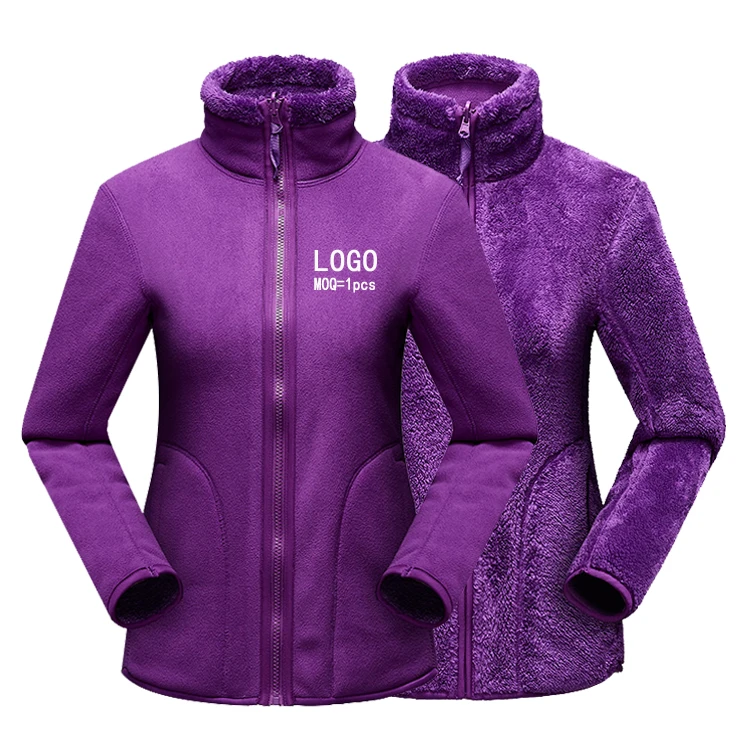 

Drop Shipping OEM Custom LOGO High Wuality Quality Girls Fleece Jackets Green Pink Purple Women Polar Fleece Jacket