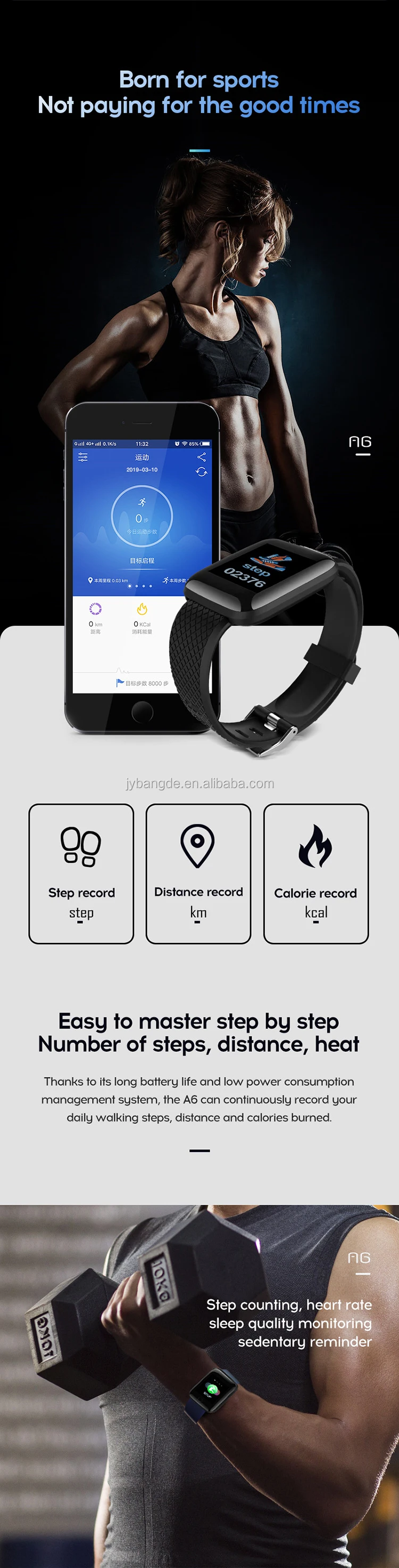 Smart Watch Fitness Sport Tracker Heart Rate Monitor Bracelet For Smart  Phone | eBay