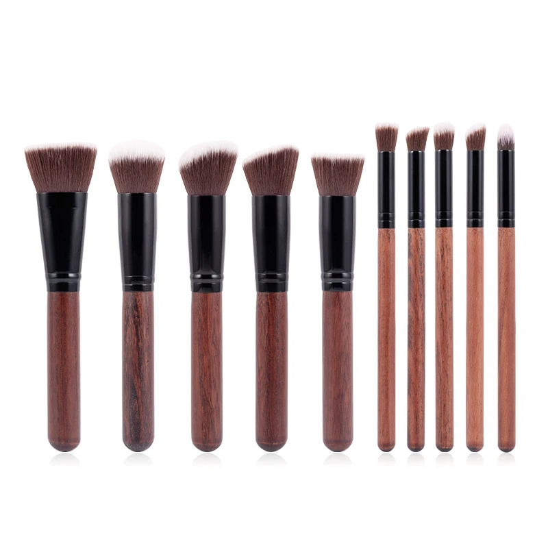 

Anmor 10 Pcs Make Up Brush Set Professional Foundation Powder And Eyeshadow Makeup Brushes, Brown