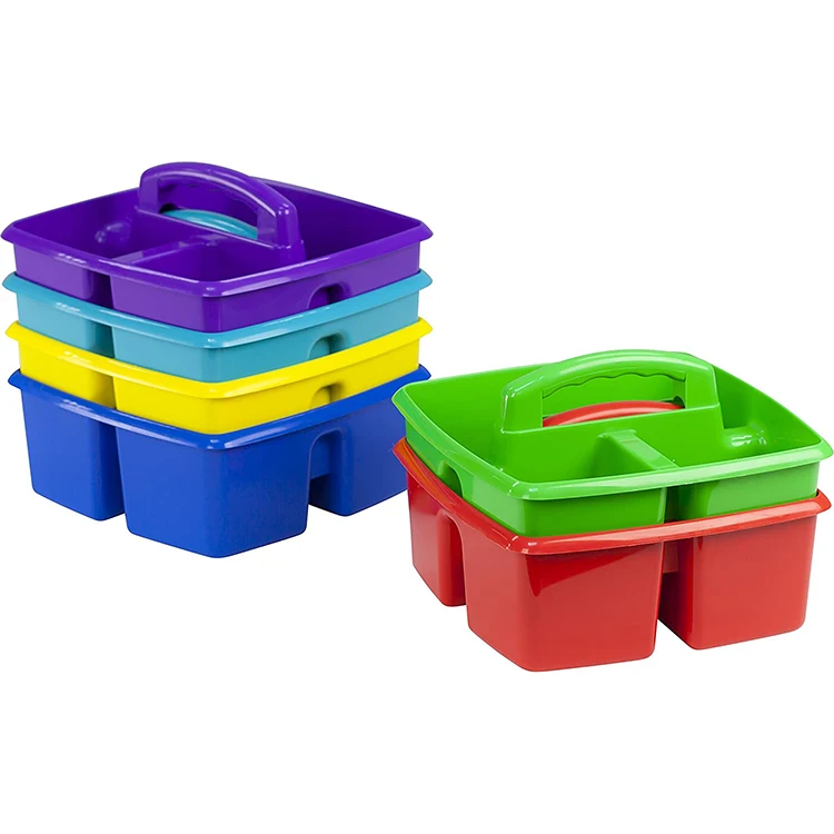 Rainbow Plastic Storage Caddy Stackable Classroom Caddy Organizers For ...