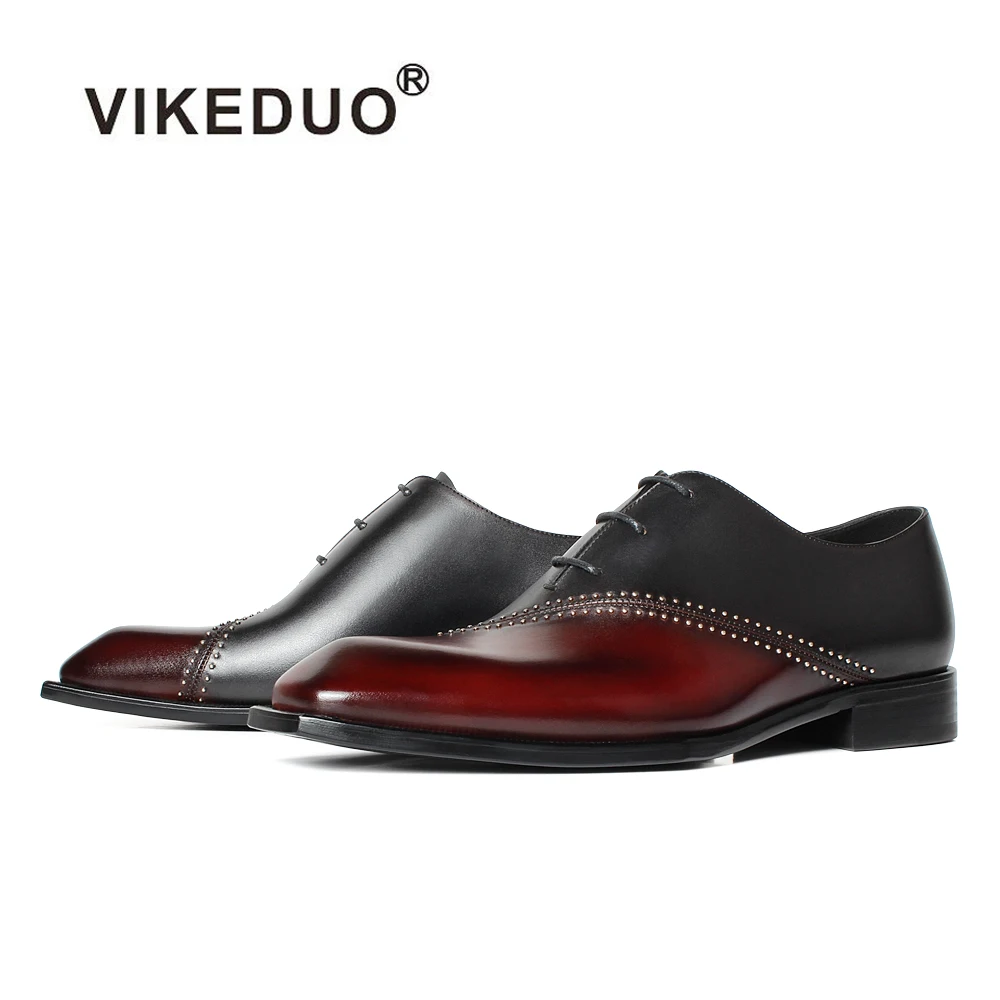 

Vikeduo Latest Outdoor Special Bespoke Design Welted Craft Oxfords Handmade Leather Shoes Mens For Men 2020, Black red
