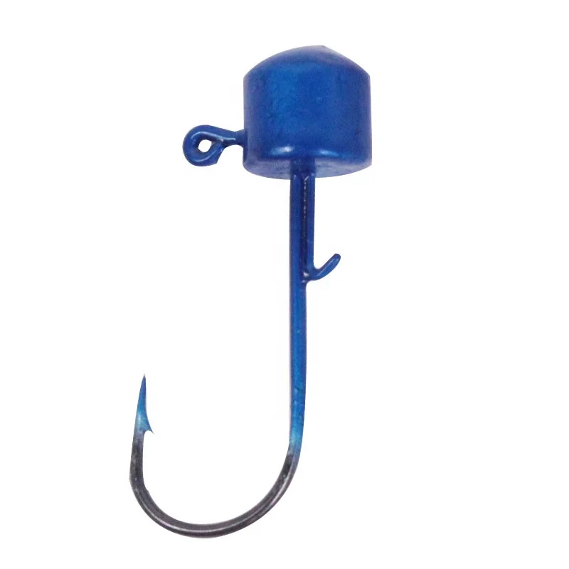 

Factory sell saltwater bulk lead head hook for soft bait lead fish head jig hook, 5 colors