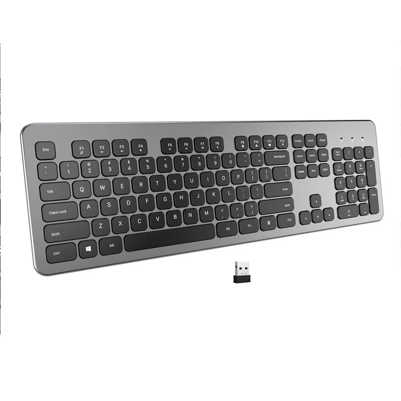

COUSO 104 Keys Ultra-thin Rechargeable Ergonomic Office Slim Keyboard 2.4Ghz Wireless Keyboard for Mac Laptop Computer PC