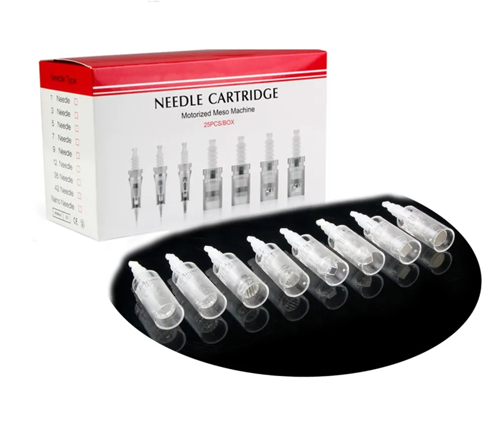 

Factory Wholesale Derma Pen Cartridge 1/3/5/7/9/12/36/42/Nano Needle Cartridge White Dermapen Needle Tips