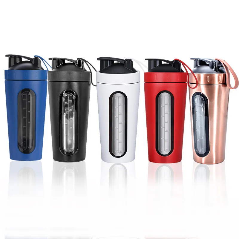 

Hot Sale Gym Sports Stainless Steel Protein Shaker Cups Water Bottle, Blue, red, white, silvery