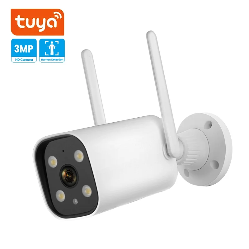 

3MP full color night vision home CCTV wireless network camera motion detection p2p tuya smart security ip wifi outdoor camera