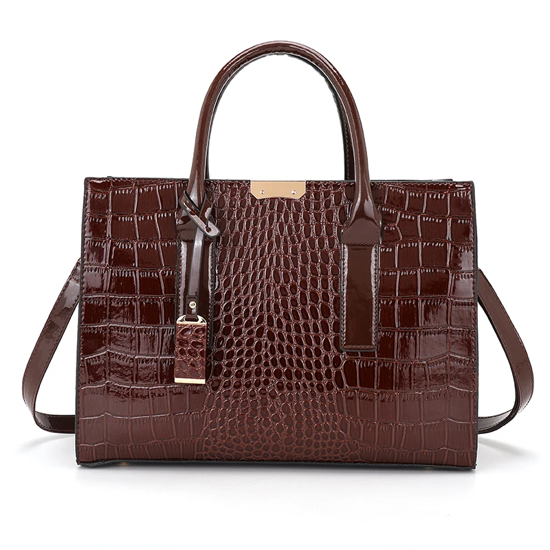 

High quality PU leather crocodile pattern ladies shoulder bags cheap handbags from china