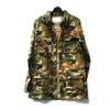 Hot selling long type print camo denim jacket for man