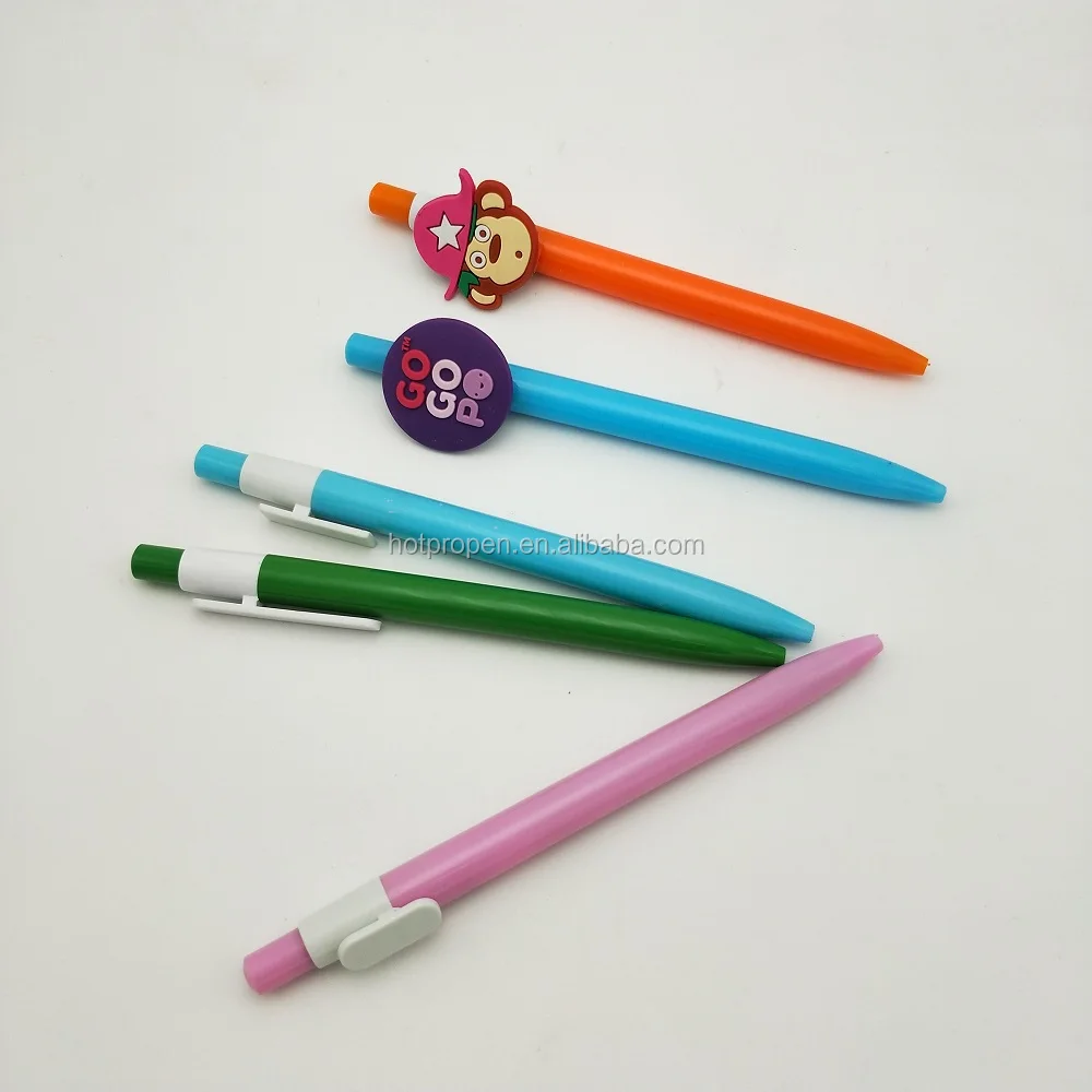 Customized Novelty Shaped Plastic Logo Ball Pen With Cute Designed Clip