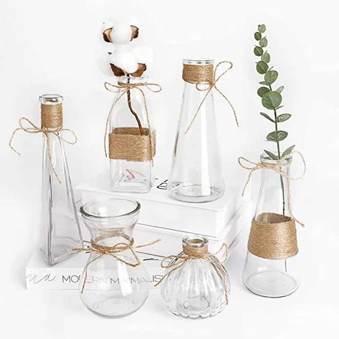 

Dropship Small Vases for Centerpieces Glass Bud Vases in Bulk Mini Clear Vase for Flower Home Decoration, Color avilable