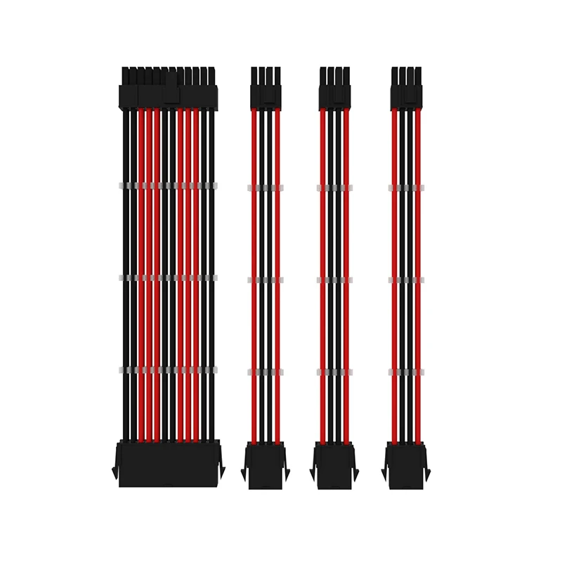 

Gpu video card 6 8 24 pin atx pc psu cpu pci power supply sleeved cable sleeve basic pcie extension cable kit graphics card