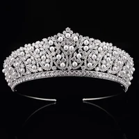 

Wedding Crown Headband with Pearl Design Wedding Hair Accessories Luxury Jewelry For Women Zircon Tiaras BC4955 Corona Princesa