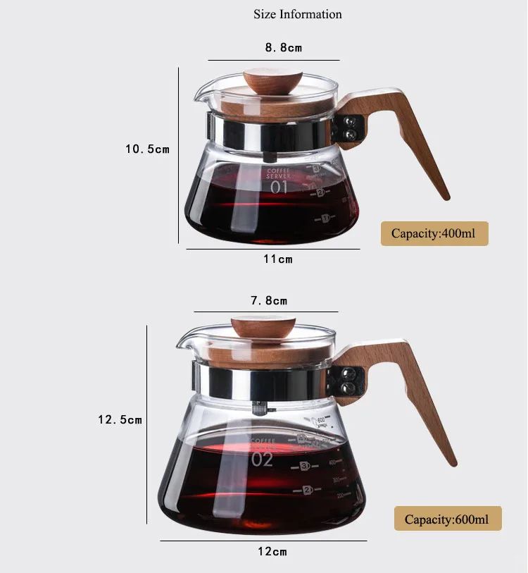 Borosilicate Coffee Pot 400ml Glass Coffee Maker Glass Arabic Coffee