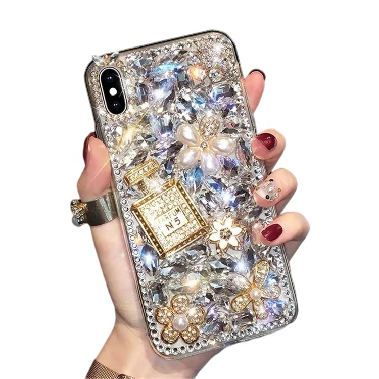 

Factory Direct Sale Luxury Perfume Bottle Rhinestone Phone Case For iPhone12Pro 13 Samsung S10