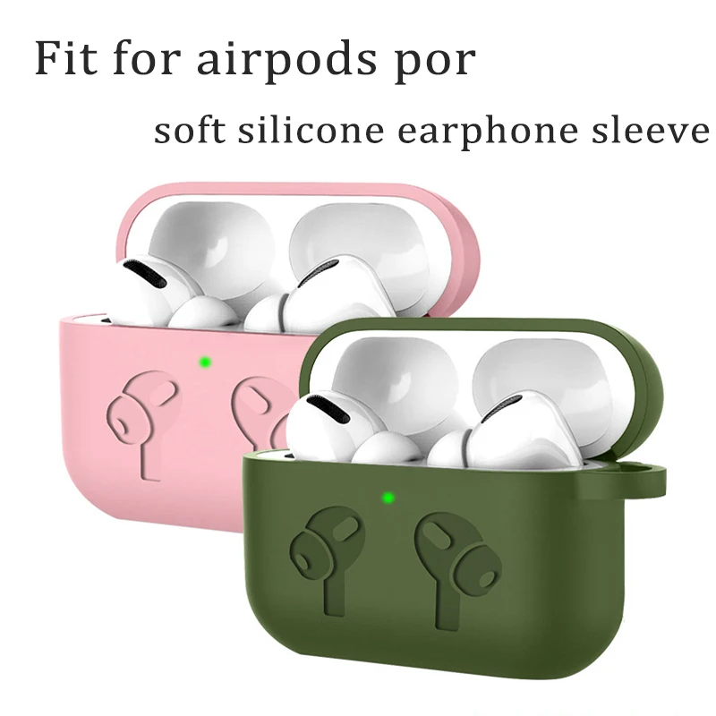 

BOORUI soft silicone earphone cover for airpods case cover with keychain fit for Apple Airpods Pro, 18 colors are available