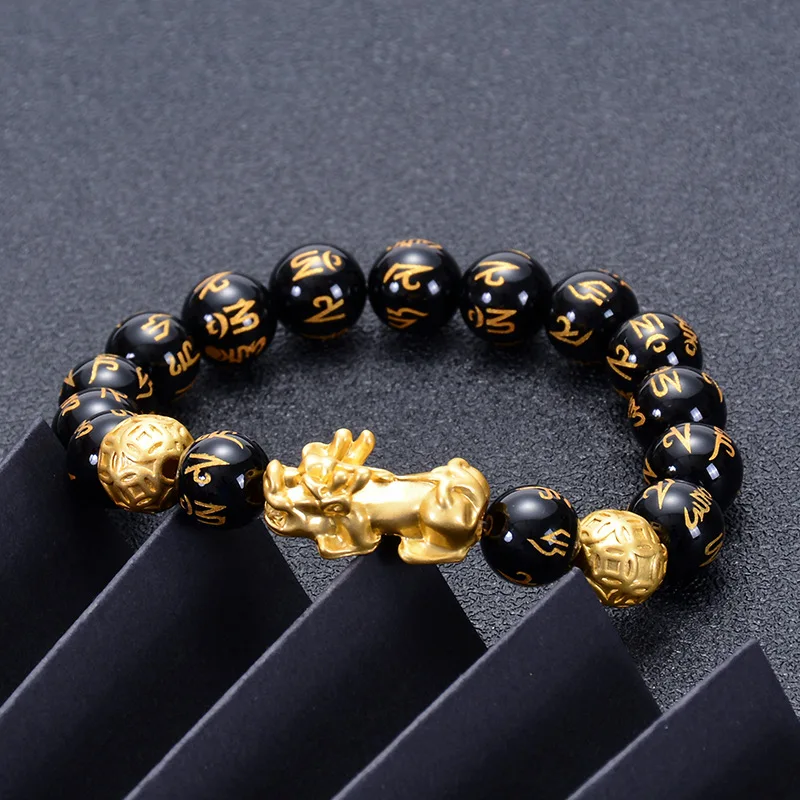 

Factory Supplying Mens Jewelry Natural Stone Bracelet Charms 24k Bracelet Solid Gold Bracelets For Men, Black,gold