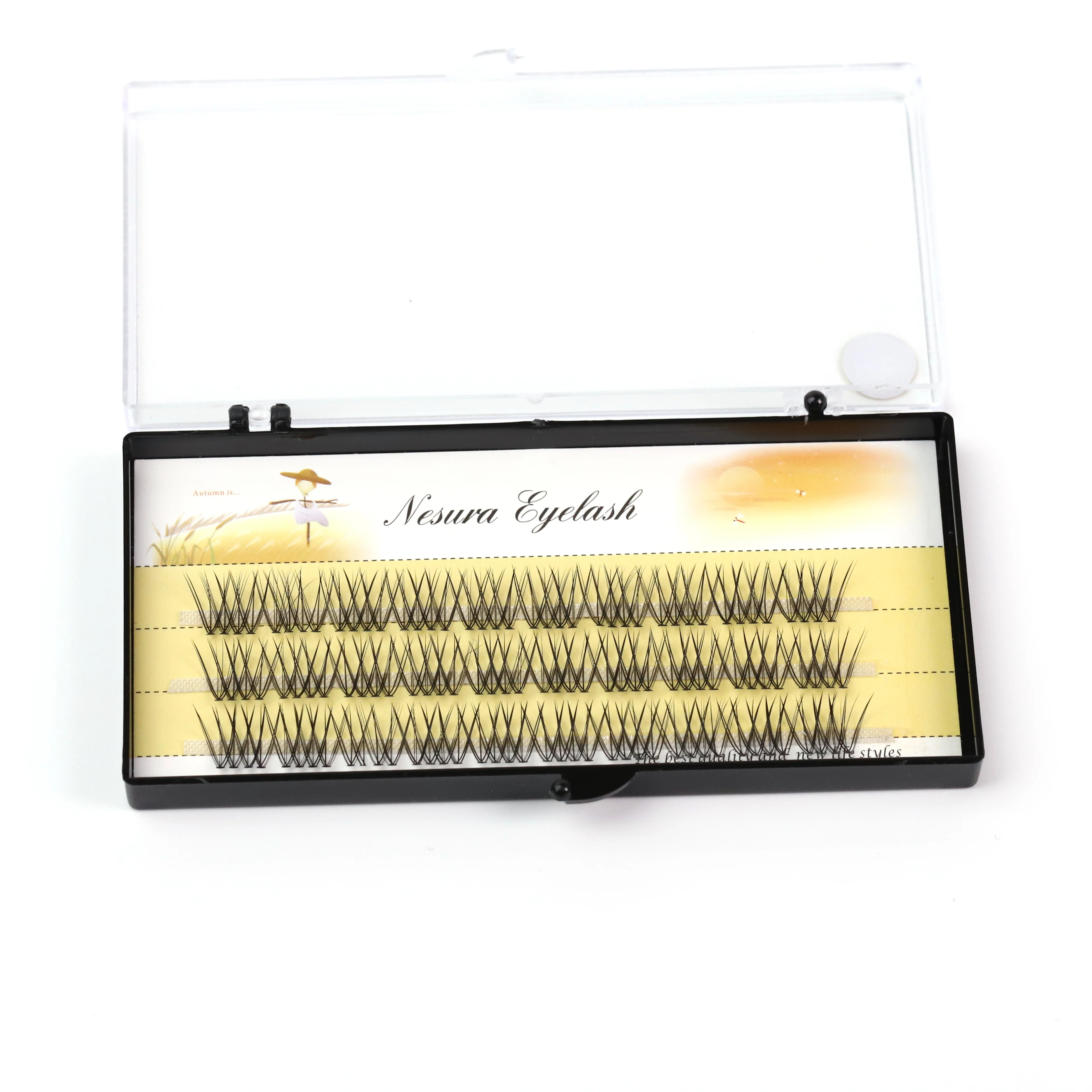 

Best selling curly cluster silk individual lashes extension