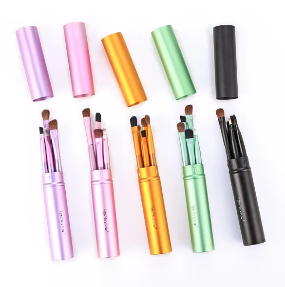 

Hot Selling 5pcs Travel Portable Eyeshadow Eyeliner Eyebrow Brush Lip Make Up Brushes Mini Eye Makeup Brushes Set, Multiple color