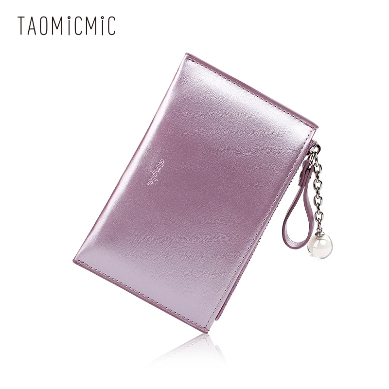

Taomicmic Hot sale candy color coin purse ladies purple wallet, Black, pink,green, yellow,purple