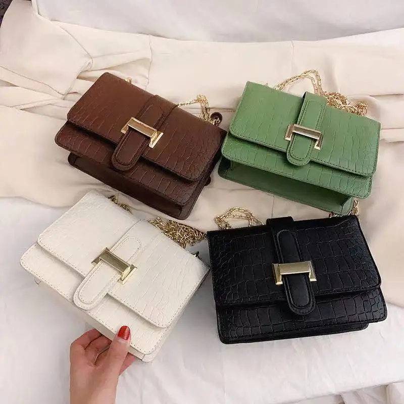 

wholesale New Fashion fall chain crossbody bag Retro Crocodile Pattern Shoulder Bags ladies purses and handbag, Customizable