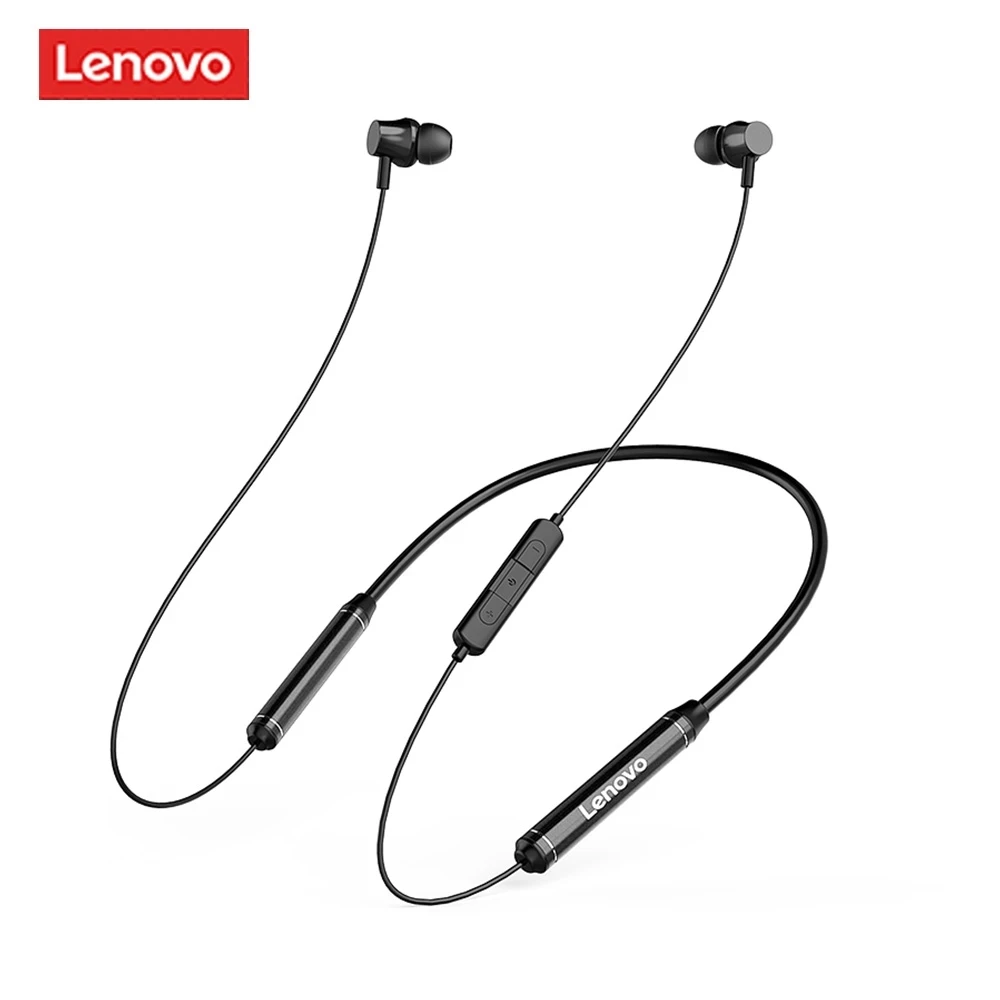 

Lenovo QE07 BT V5.0 Wireless Earphones Waterproof Sport Earbuds Noise Cancelling Mic Headset Magnetic Neckband Headphone, Black