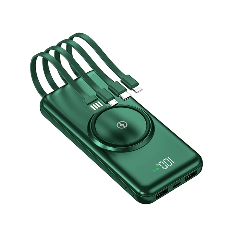 

portable charger 10000mah digital power bank mobile charger typec mini quick travel wall wireless 10000mah power bank, Black ,white,green