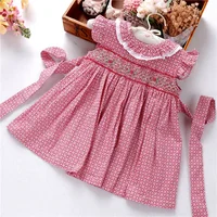 

infant baby smock clothing set little girl dresses pink blue summer kids smocking children clothes wholesale cotton