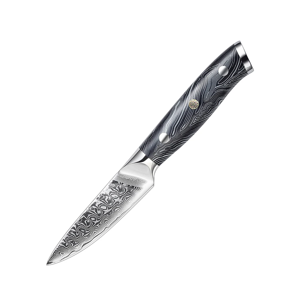 

Amazon Hot Selling Kitchen 3.5 Inch Japanese VG10 Damascus Paring Knife With Zebra Wood Handle