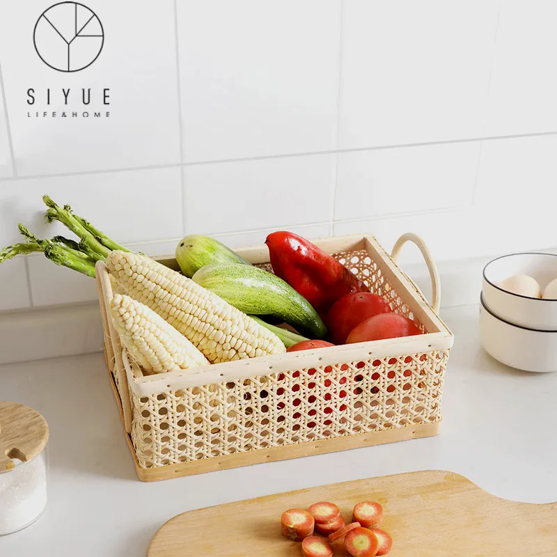 

Hot Selling Household Kitchen Food Fruit and Groceries Storage Handwork Basket 1735, Wood