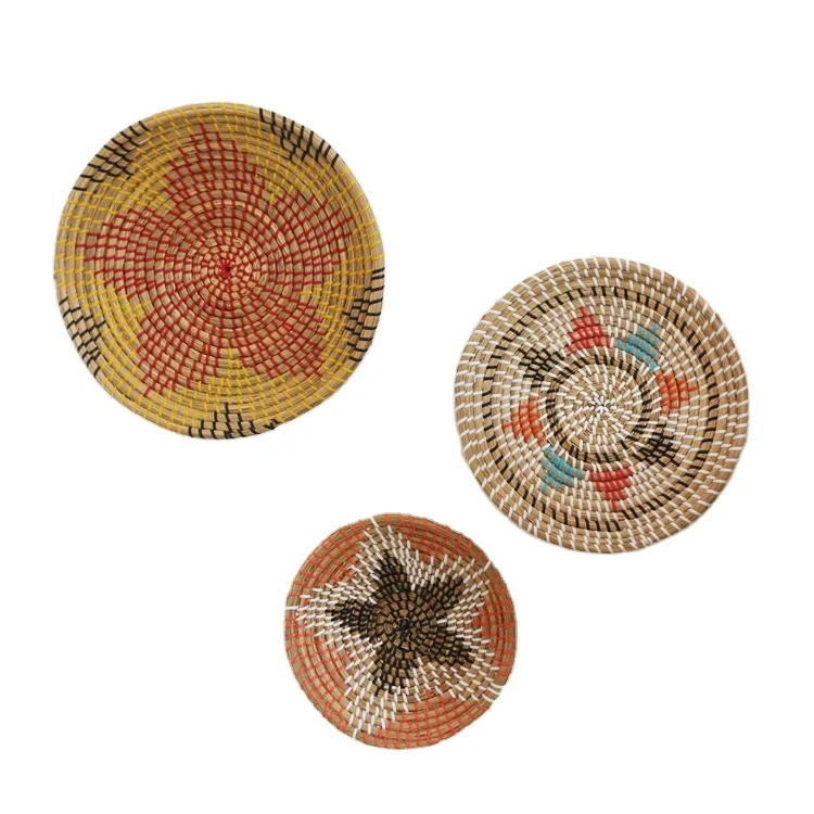 

Basket For Wall Decor Tapestry Wall OEM acceptable Handcrafted Hanging Seagrass Wall, Customized color