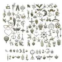 

100pcs/pk Vintage Skeleton Charm Key Set Necklace Bracelets Pendants Jewelry DIY Making Supplies Wedding Favors